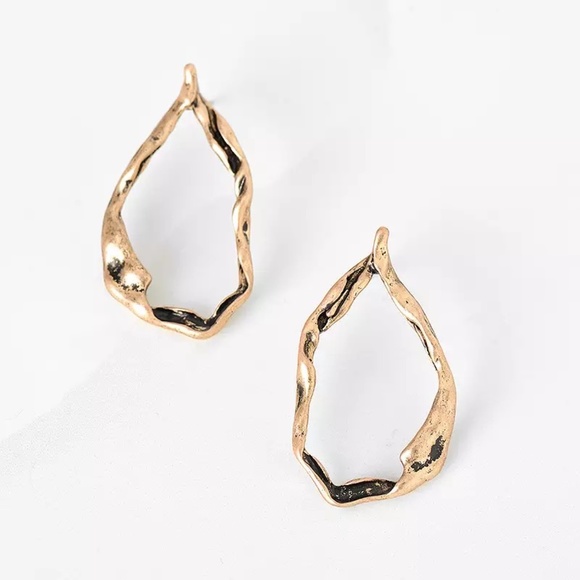 'Symphony' Antique Gold Irregular Drop Earrings - Picture 8 of 10
